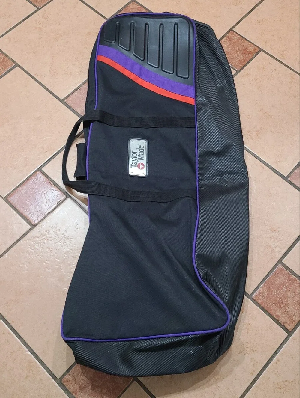 Vintage TaylorMade Golf Travel Bag Cover Black Purple 90s Retro